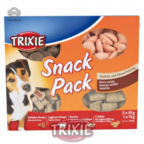 Zdjęcie Trixie Snack Pack dla psa  zestaw dropsów i przysmaków dla psów 3x35, 1x15g