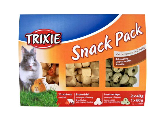 Zdjęcie Trixie Snack Pack dla królików i gryzoni  zestaw trzech przysmaków 2x40, 1x60g