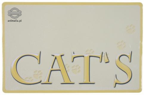 Zdjęcie Trixie Podkładka pod miski 44 x 28 cm  Cats - beżowa 