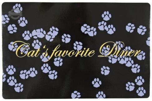 Zdjęcie Trixie Podkładka pod miski 44 x 28 cm  Cats favourite Diner - czarno-fioletowa 