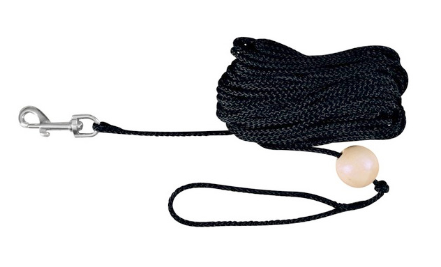 Zdjęcie Trixie Smycz treningowa nylonowa z drewnianą kulą  czarna 10m / ø 6 mm