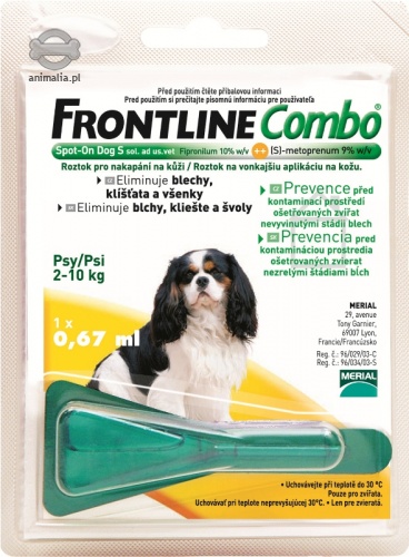 Zdjęcie Frontline Combo Pies S 2-10 kg pojedyńcza  dla psów S 2-10 kg 1 x 0,67 ml