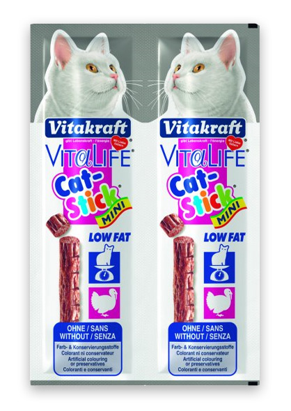 Zdjęcie Vitakraft Vita Life Cat-Stick Mini Low Fat kabanoski dla kota z indykiem 2 szt.