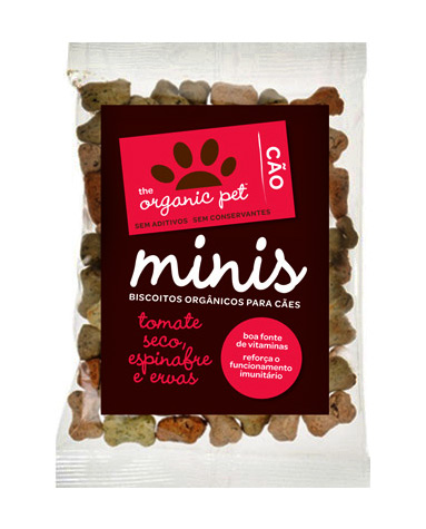 Zdjęcie The Organic Pet Minis przysmaki dla psów  suszone pomidory, szpinak i zioła 100g+100g gratis