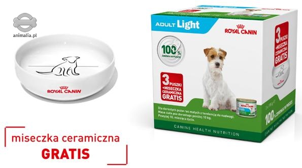 Zdjęcie Royal Canin Mini Adult Light karma mokra pakiet + miseczka gratis calorie dilution 3x195g