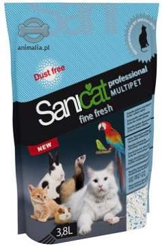 Zdjęcie Sanicat Żwirek silikonowy Professional Fine Fresh drobny dla kotów, ptaków i małych zwierząt 3.8l