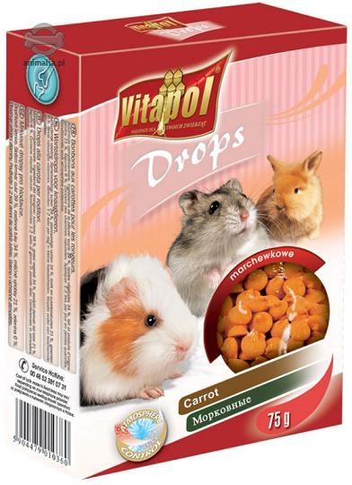 Zdjęcie Vitapol Drops menu dla królików i gryzoni  marchewkowe 75g