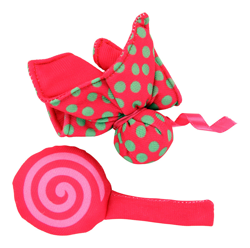 Zdjęcie Zolux Candy Toys Kwiatek i cukierek zabawka z kocimiętką dla kota czerwony 2 szt.