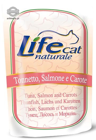 Zdjęcie Lifecat Saszetka dla kota  tuńczyk z łososiem i marchewką  70g