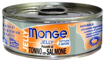 Zdjęcie Monge Jelly puszka dla kota  tuńczyk z łososiem w galaretce 80g
