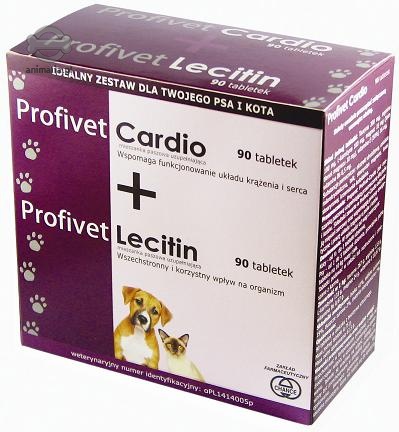 Zdjęcie Profivet Dwupak Cardio + Lecithin  (krótka data) dla psów i kotów 2x 90 tabletek