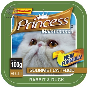 Zdjęcie Princess Maintenance Gourmet Cat tacka dla kota  pasztet z królikiem i kaczką 100g