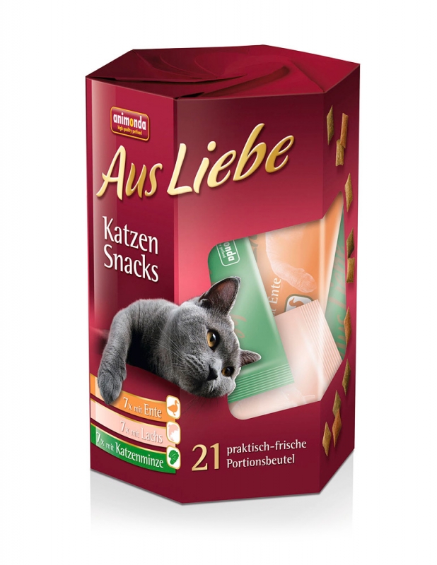 Zdjęcie Animonda Cat Snack Aus Liebe  kaczka, kocimiętka, łosoś 21 x 7g