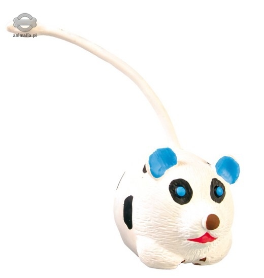 Zdjęcie Trixie Zabawki piłki - zwierzaki z ogonkiem  biała myszka (piłka nożna)  6 cm