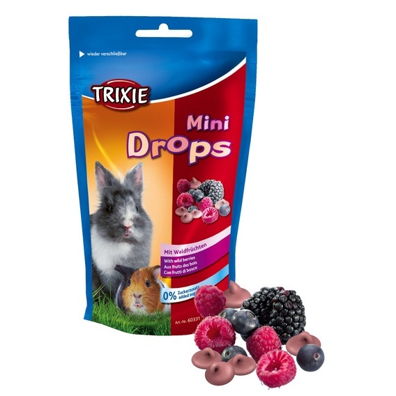 Zdjęcie Trixie Mini dropsy dla świnek morskich i królików  z dzikimi jagodami 75g