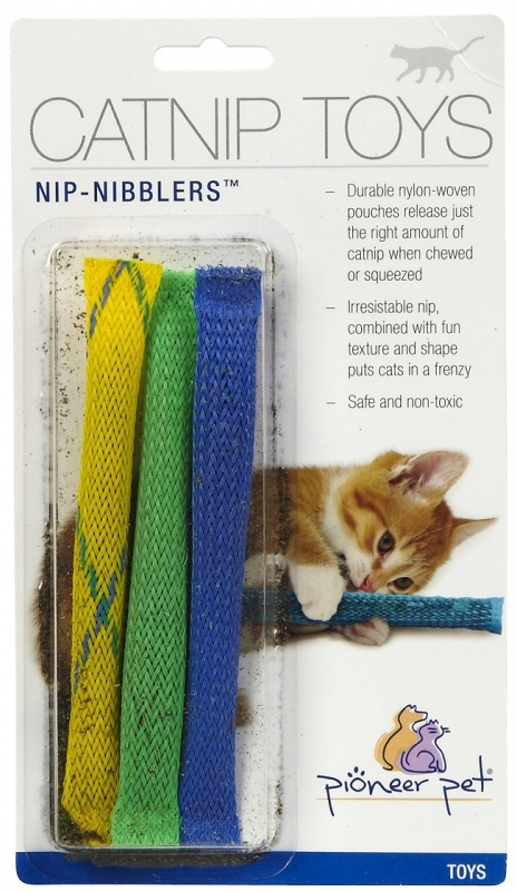 Zdjęcie Pioneer Pet Nip Nibblers Catnip Toys tuby nylonowe z kocimiętką kolorowe 3 szt.