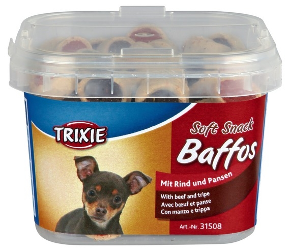 Zdjęcie Trixie Soft Snack Baffos przysmak w pojemniku  z wołowiną i żwaczami 140g