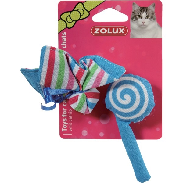 Zdjęcie Zolux Candy Toys Kwiatek i cukierek zabawka z kocimiętką dla kota niebieski 2 szt.