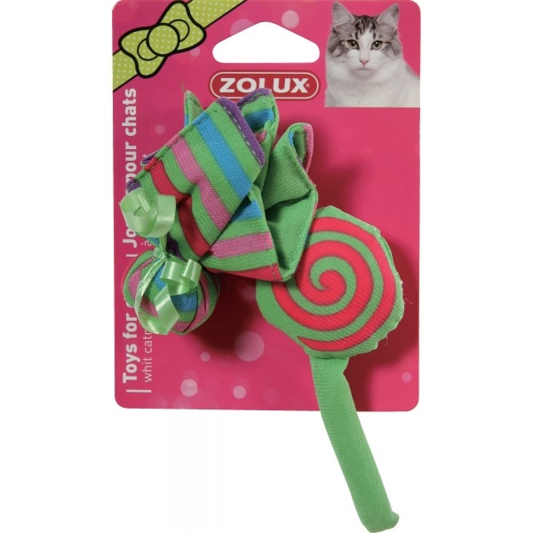 Zdjęcie Zolux Candy Toys Kwiatek i cukierek zabawka z kocimiętką dla kota zielony 2 szt.