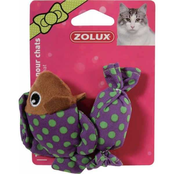 Zdjęcie Zolux Candy Toys Rybka i cukierek zabawka z kocimiętką dla kota fioletowa 2 szt.