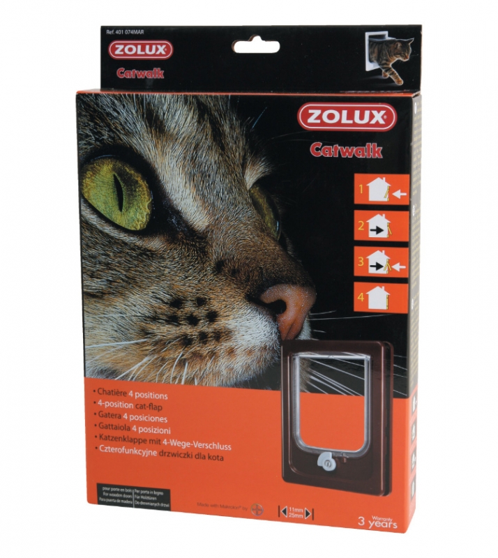 Zdjęcie Zolux Catwalk drzwiczki dla kota  brązowe, czterofunkcyjne 