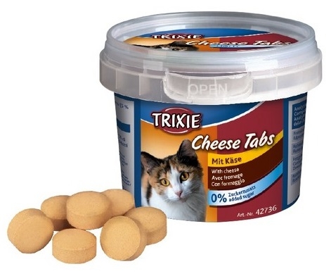 Zdjęcie Trixie Cheese Tabs tabletki dla kota w pojemniku z serem 75g