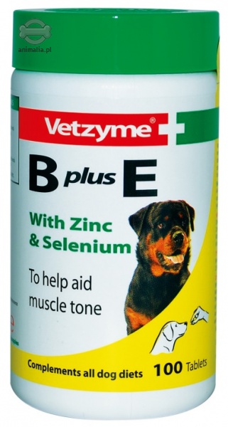 Vetzyme B plus E z selenem i cynkiem dla psów 200 tabl.