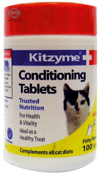 Zdjęcie Kitzyme Conditioning Tablets  dla kotów i kociąt 100 tabl.