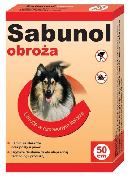 Zdjęcie dr Seidel Sabunol GPI Obroża dla psa przeciw kleszczom i pchłom czerwona 50 cm