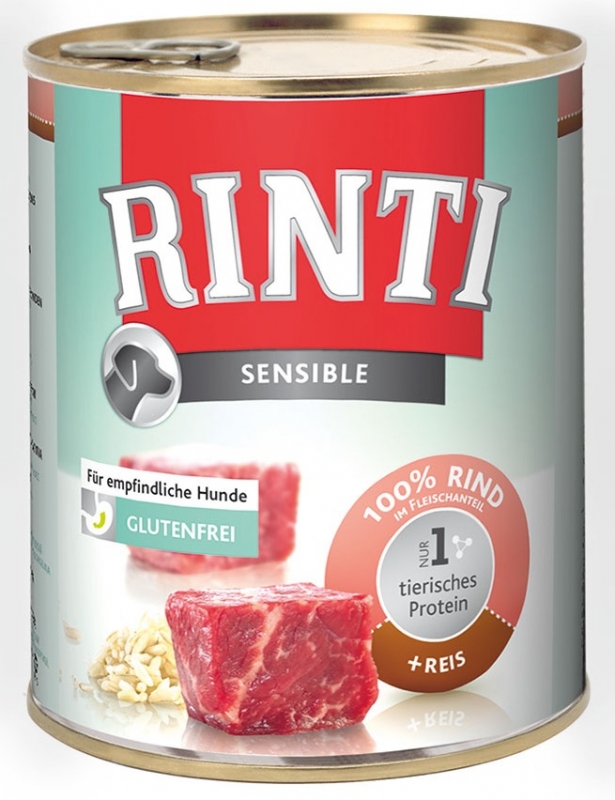 Zdjęcie Rinti Sensible puszka duża  wołowina + ryż 800g
