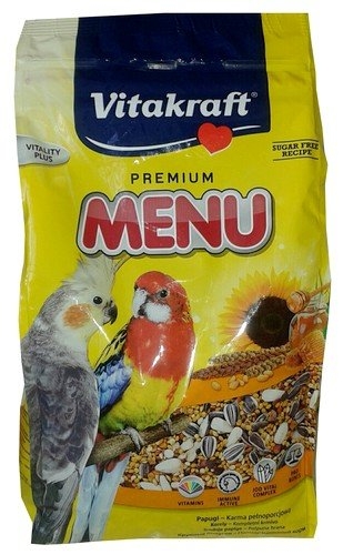 Zdjęcie Vitakraft Menu - karma dla średnich papug  z dodatkiem miodu 1kg