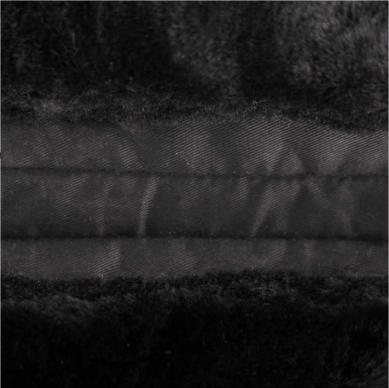 Zdjęcie BR Podkładka pod siodło z owczego futra z wkładkami korekcyjnymi czarna, full 