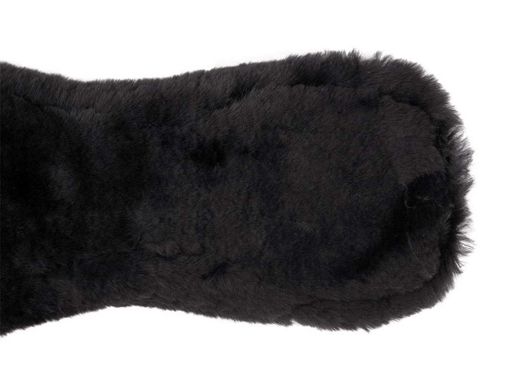 Zdjęcie BR Popręg ujeżdżeniowy z naturalnym futrem owczy  czarny/czarny 