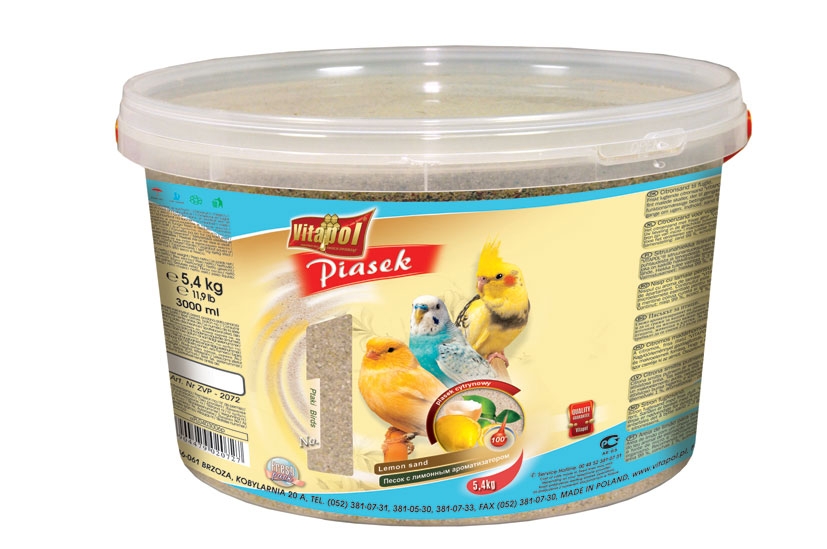 Vitapol Piasek dla ptaków w wiaderku cytrynowy 5.4kg