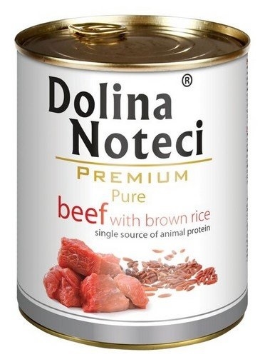 Zdjęcie Dolina Noteci Premium Pure puszka dla psa  wołowina z brązowym ryżem 800g