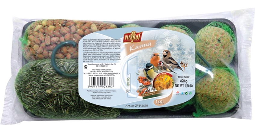 Zdjęcie Vitapol Pokarm dla ptaków wolno żyjących  mix produktów dla ptaków + zawieszka 890g