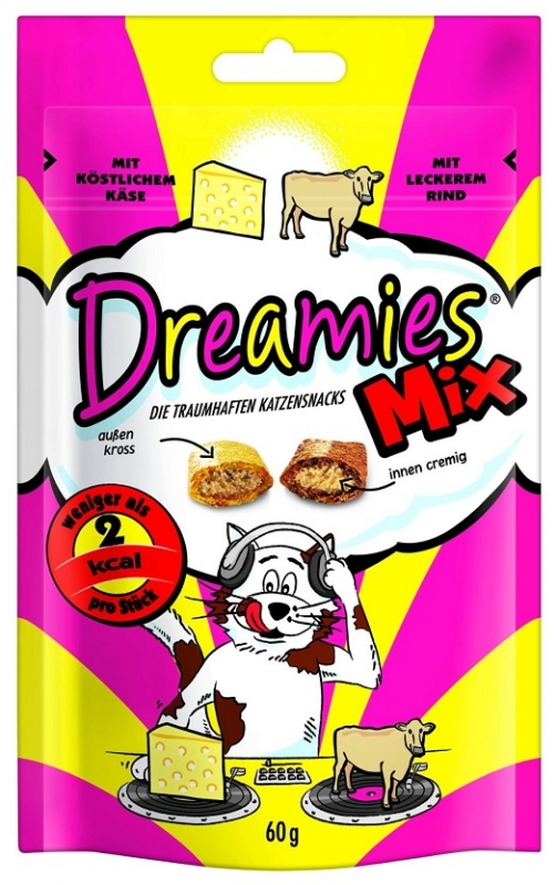 Zdjęcie Dreamies Cat Treats Mix przysmaki dla kota z serem oraz z wołowiną 60g