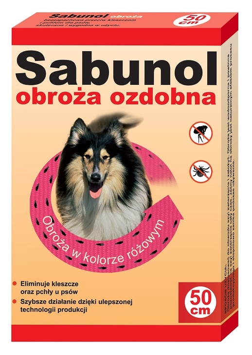 Zdjęcie dr Seidel Sabunol GPI Obroża dla psa przeciw kleszczom i pchłom różowa 50 cm