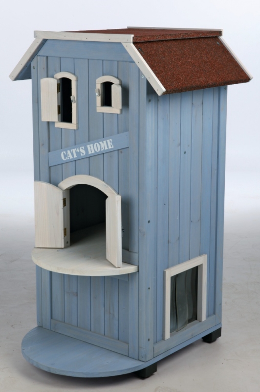 Zdjęcie Trixie Domek 3 poziomowy drewniany Natura Cat's Home  dla kota 56 x 59 x 94 cm