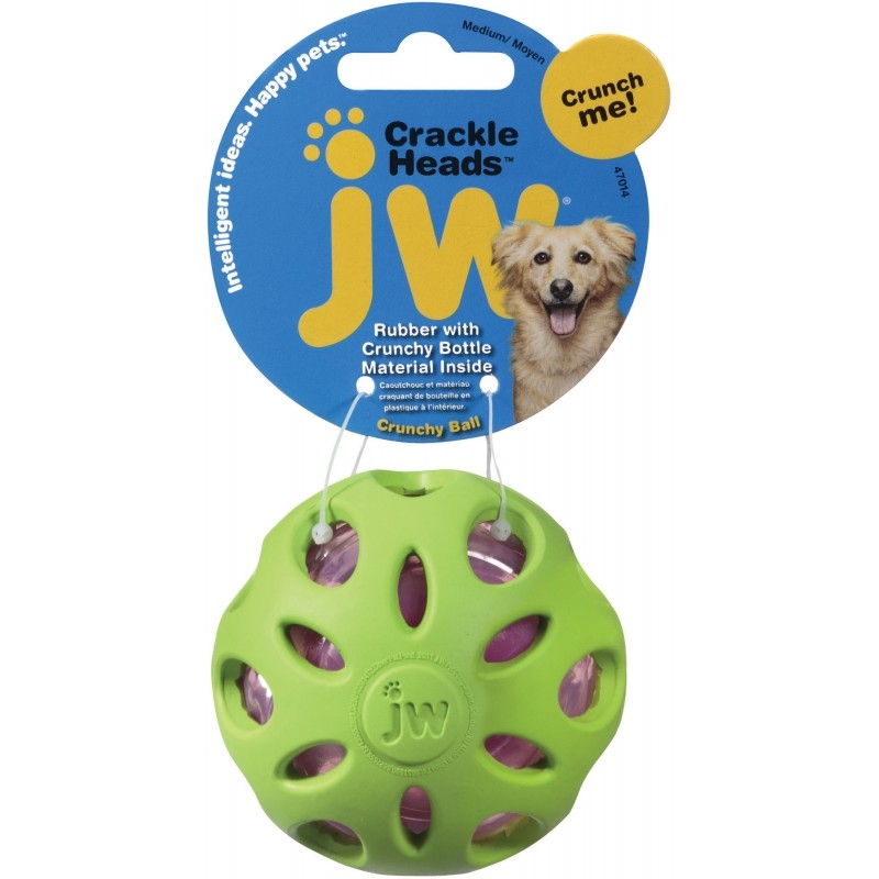 Zdjęcie JW Pet Crackle Ball Medium chrupiąca piłka dla psa  śr. 8 cm 