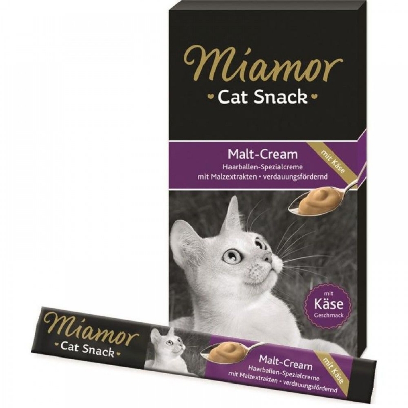 Zdjęcie Miamor Malt cream with Cheese  odkłaczający sos z serem dla kota 6 szt.