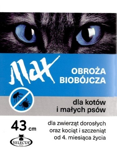 Selecta Max obroża biobójcza dla małych psów niebieska 43 cm
