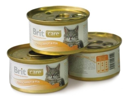Zdjęcie Brit Care Puszka dla kotów  z tuńczykiem, marchewką i groszkiem 80g