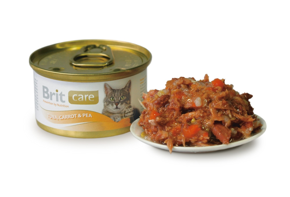 Zdjęcie Brit Care Puszka dla kotów  z tuńczykiem, marchewką i groszkiem 80g