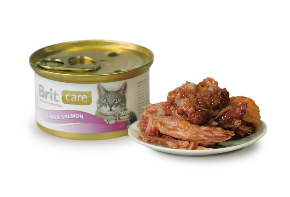 Zdjęcie Brit Care Puszka dla kotów  z tuńczykiem i łososiem 80g
