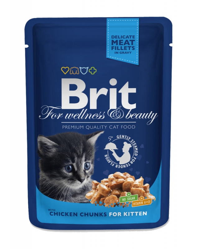 Zdjęcie Brit Premium Cat Kitten saszetka da kociąt w sosie z kurczakiem 100g