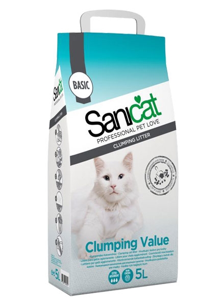 Zdjęcie Sanicat Clumping Value  zbrylający żwirek bezzapachowy dla kota  5l