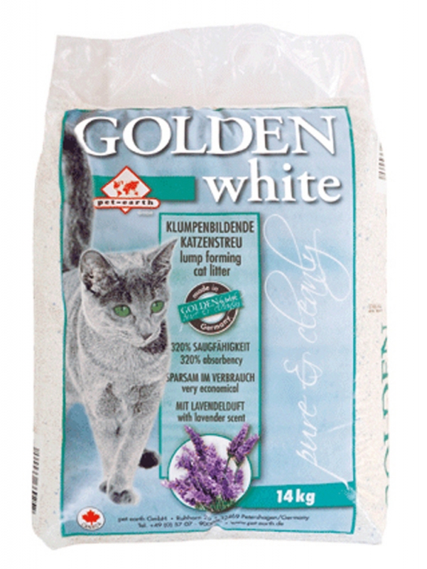 Zdjęcie Golden Grey White samozbrylający żwirek dla kota  lawendowy 14kg