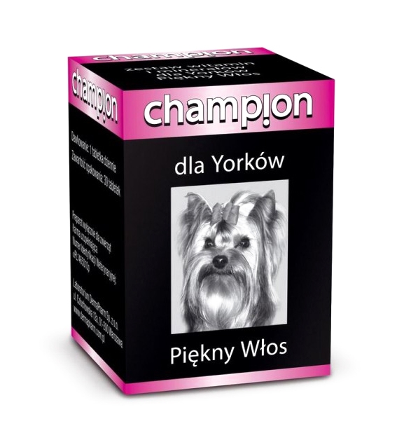 Zdjęcie Dermapharm Champion Piękny Włos witaminy dla yorków   30 tabl.