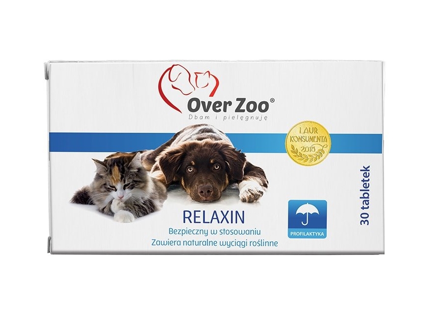Zdjęcie Over Zoo Relaxin preparat uspokajający  dla psów i kotów 30 tabl.